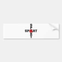 Cool Sport Boxing Cross Bumper Stickers
