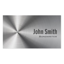 Cool Stainless Steel Songwriter Business Card