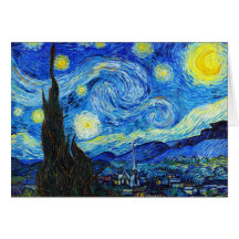 Cool Starry Night Vincent Van Gogh painting Greeting Cards