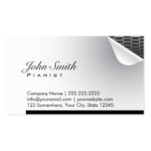 Cool Steel Inside Pianist Business Card