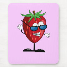 Cool Strawberry Character Mousepad