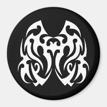 Cool Stylish Elegant Classic Black White Tribal Fridge Magnets