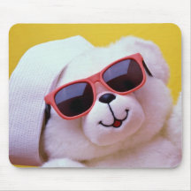 Cool teddy bear with sunglass mousepad