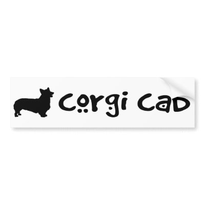 Cool Text Corgi Cab Bumper Sticker by dogsandhorses