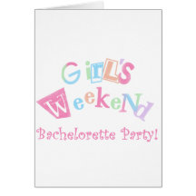 Cool Text Girls Weekend Bachelorette Party Greeting Card