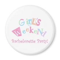 Cool Text Girls Weekend Bachelorette Party Fridge Magnets