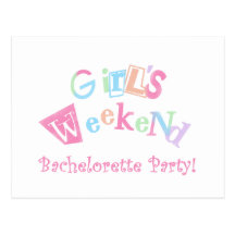 Cool Text Girls Weekend Bachelorette Party Postcards
