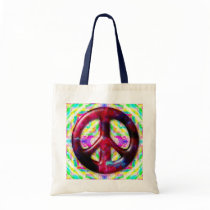 Cool Tie Dye Space Nebula Peace Sign Bags