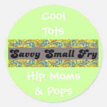 Cool Tots, Hip Moms & Pops Round Sticker