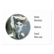 Cool Town Cat Green Eyes Grey Ears Business card