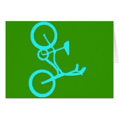 Cool Turquoise Bicycle Products Greeting Cards by BicycleFun