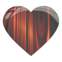 Cool Varnished Wood Glossy Heart Stickers