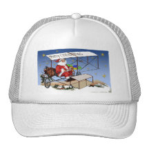 Cool Vintage Biplane Santa Claus Trucker Hats