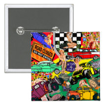 Cool Vintage Cars Pinback Buttons
