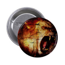 cool vintage Roaming Lion Leo horoscope astrology Button