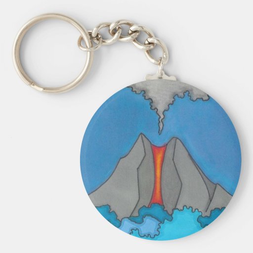 Cool Volcano Modern Art Custom Key Chain