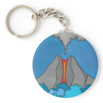 Cool Volcano Modern Art Custom Key Chain