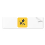 Cool Yellow Bee Icon Logo Shirt Bumper Sticker