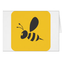 Cool Yellow Bee Icon Logo Shirt Greeting Card