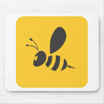 Cool Yellow Bee Icon Logo Shirt Mouse Pad