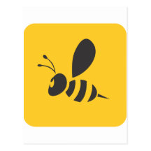 Cool Yellow Bee Icon Logo Shirt Postcard