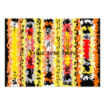 Cool yellow orange and black psychedelic rectangle custom invitations