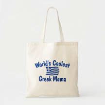 Coolest Greek Mama Canvas Bags
