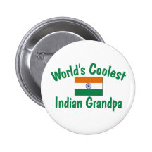 Coolest Indian Grandpa Pinback Button