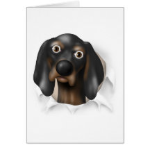 Coonhound (Black and Tan) Busting Out Card