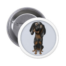 Coonhound (Black and Tan) Button