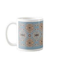 Coordinating Blue and Beige Pattern Mug mugs