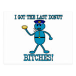 Cop Has Last Doughnut Postcard