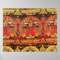 Cope with peacock motif and kufic inscription posters
