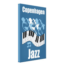 Copenhagen jazz stretched canvas print