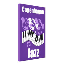 Copenhagen jazz stretched canvas prints