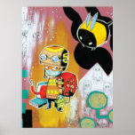 Copie/affiche de garçon de casque