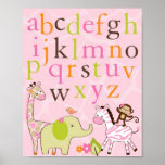 Copie animale d'art de mur de crèche d'alphabet de poster