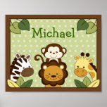 Copie animale de nom d'art de mur de crèche de jun affiches