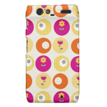 Copie assez rose de point de polka de fleurs de ja coques droid RAZR