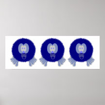 Copie bleue d'affiche de bébés de Pom Pom