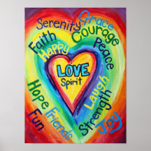 Copie d'affiche d'art de mots d'esprit de coeur d'