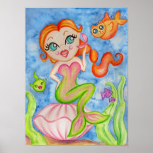 Copie d'affiche d'art de sirène
