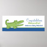 Copie d'affiche de bannière d'alligator - bleu/ver affiches