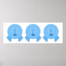 Copie d'affiche de bébés de Pom Pom de turquoise