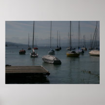 Copie d'Alpes de lac boats Posters