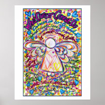 Copie d'ange de Cancer de coeurs de ressort (bord  Affiches