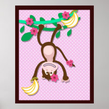 Copie d'art de mur de crèche de points de singe de affiches
