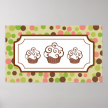 Copie d'art de petit gâteau de points de sucrerie affiche