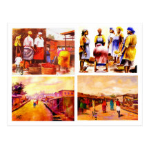 Copie de Bb de PEINTURE, SALUTATION D'AFRIQUE Carte Postale