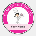 Copie de chef de fille autocollants ronds
